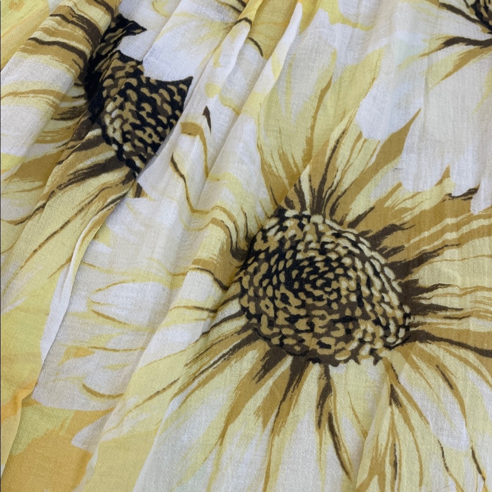 H&M women’s Floral Yellow lined cotton summer Skirt size Small - Picture 3 of 4